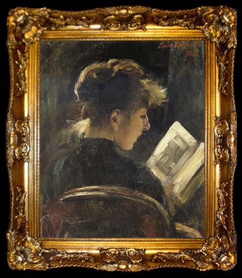 framed  Lovis Corinth Girl Reading, ta009-2